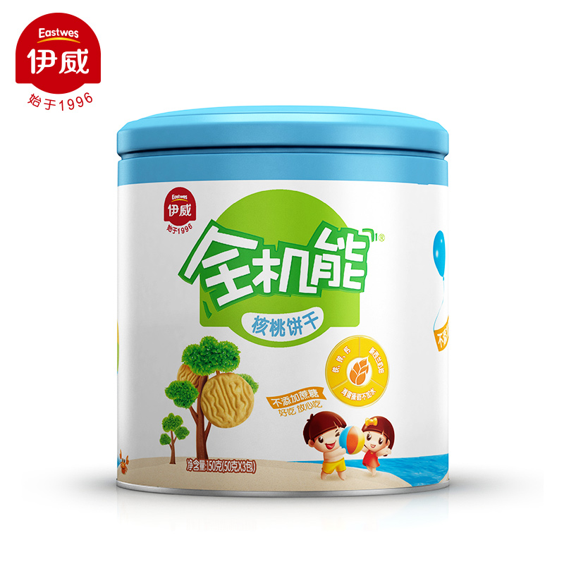 伊威宝宝辅食系列 婴幼儿全机能核桃饼干50g*3袋