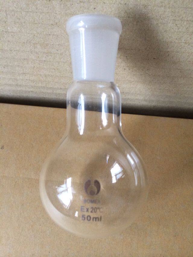 Round-bottom beaker, round-bottom flask, single-neck flask, short-neck flask, flask, 50ml standard grinding mouth 19#
