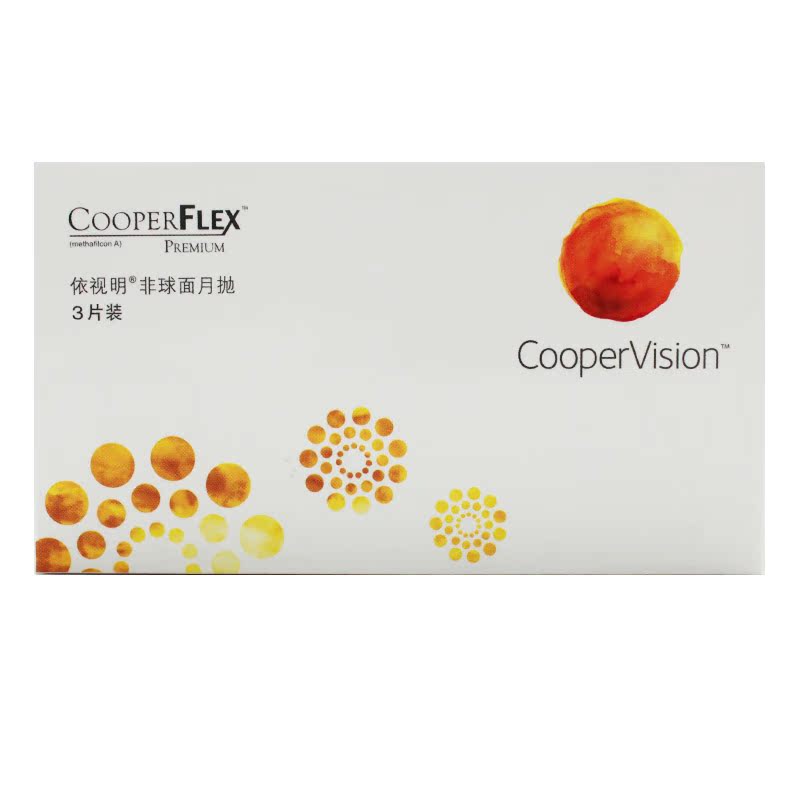库博(酷柏)依视明非球面月抛隐形眼镜进口3片装 近视 包邮