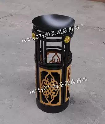 European-style round seat ash bucket High-end hotel lobby Baoding trash can with ash bucket seat bucket