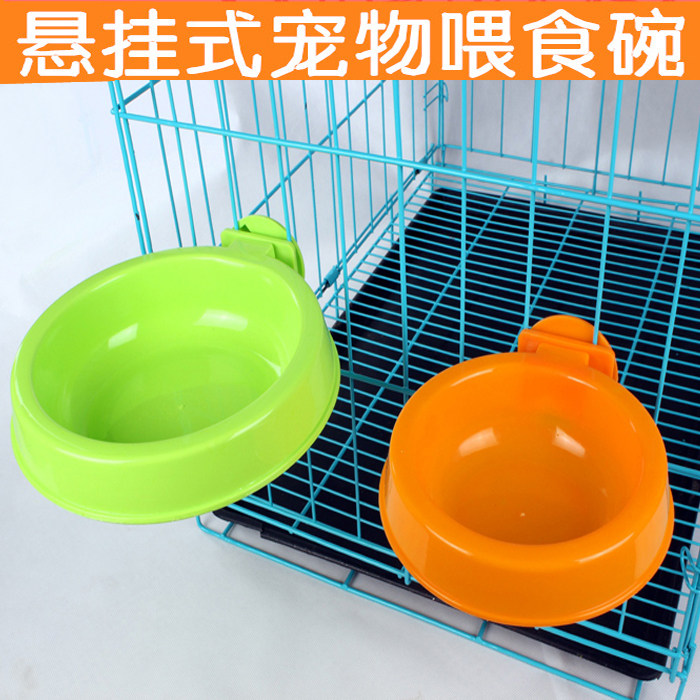 Intimate design can hang pet bowls teddy puppies dog bowls pet food utensils can hang cages large, medium and small