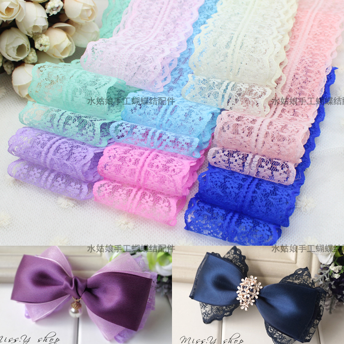 4 5cm wide small flower lace lace floral lace accessories diy butterfly knot hair accessories haircut material handmade accessories