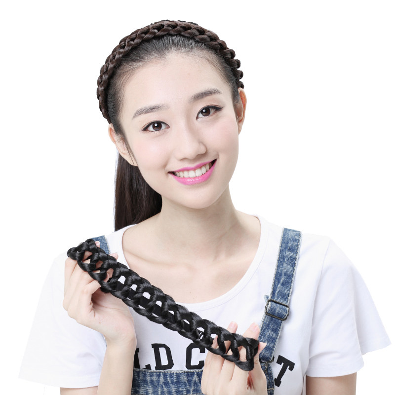 Delicate wig hair band fashion wide edge hand-woven hair band Sen women's department personality hair band Hair jewelry retro