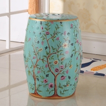 American country new Chinese shoe stool Flower and bird ceramic drum stool Antique stool Drum pier embroidered pier Porcelain stool Classical dressing stool