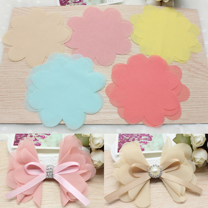 Diameter 8 5cm Snowspun Flowers Flakes 8 Petals Camela Flowers Flowers Flakes Handmade Diy Haircut Material