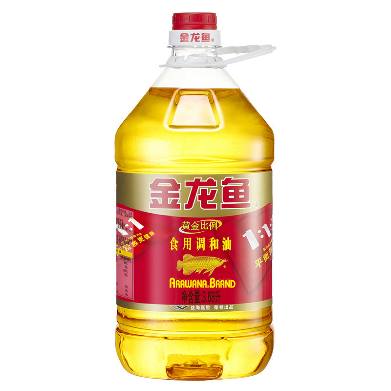 【天猫超市】金龙鱼黄金比例食用调和油3.68L精选8种植物油食用油