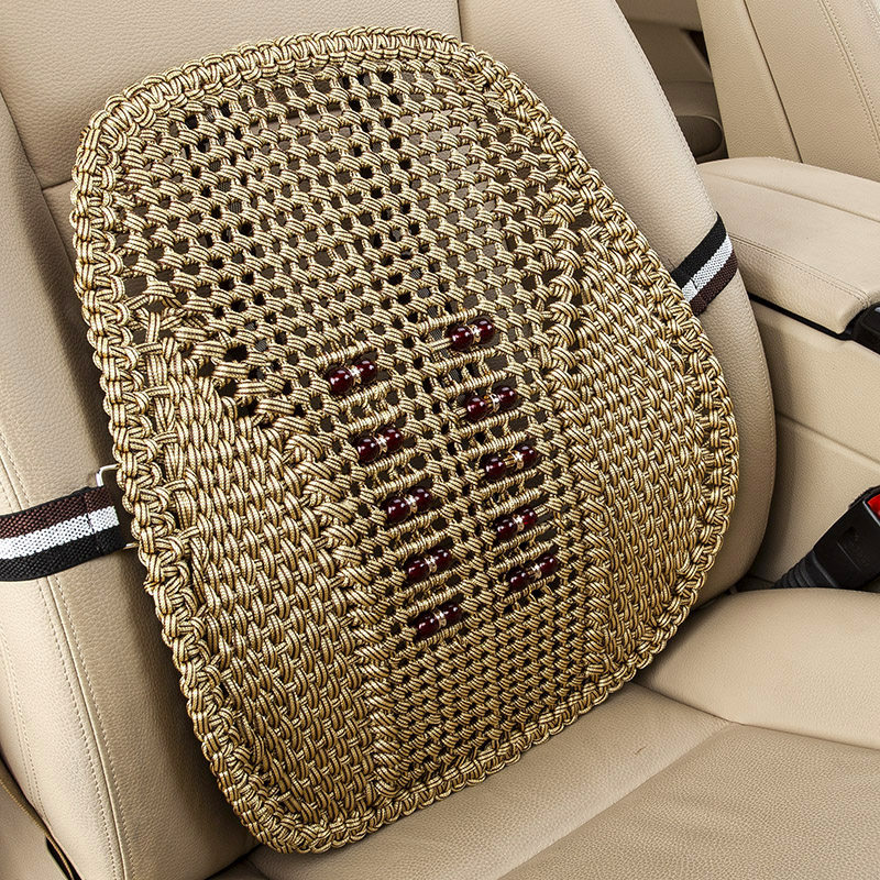 夏季冰丝车用腰靠 机编透气按摩汽车靠垫腰枕腰托办公室座椅腰靠