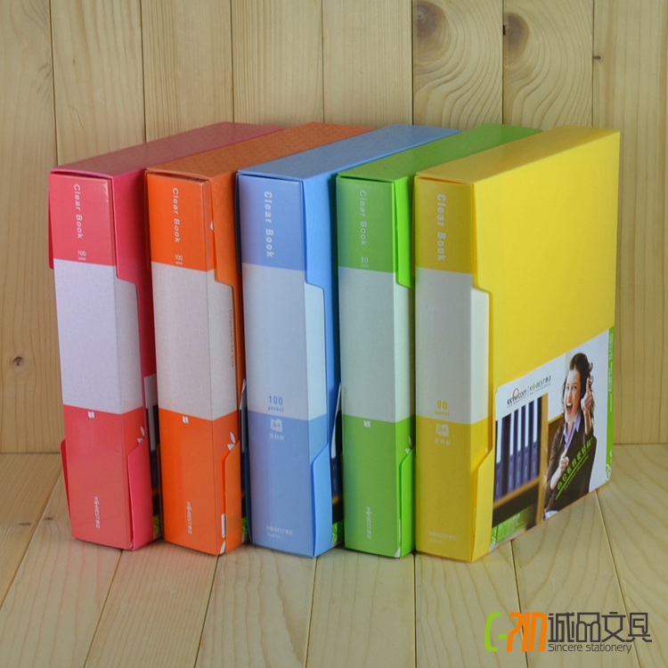 A4 Transparent plug folder 100 page folder folder plastic multi - layer 80 page folder information booklet box