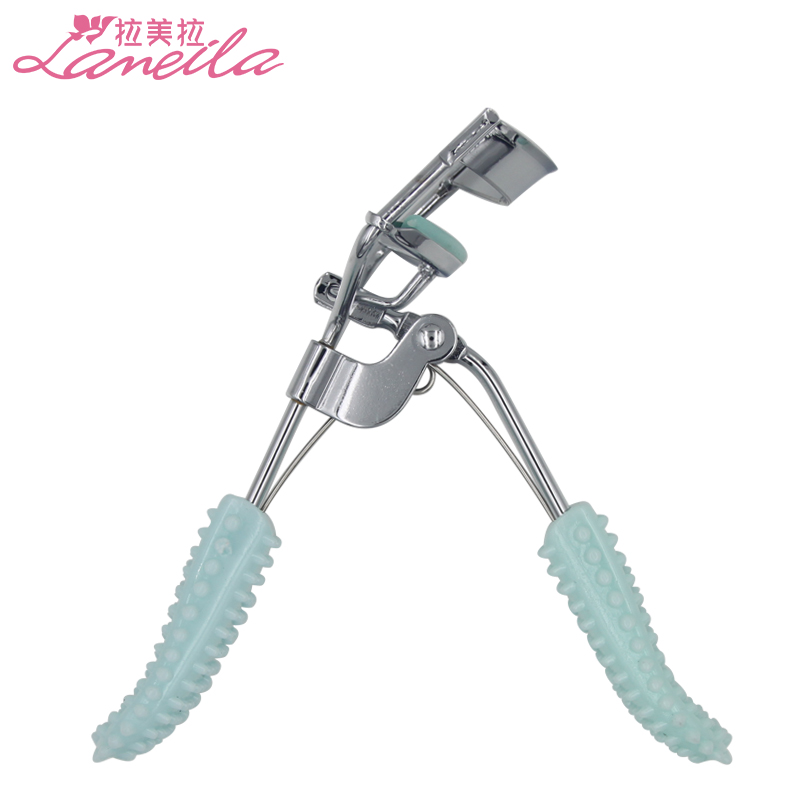 拉美拉 弾力电眼睫毛夹 广角双线卷翘送替换胶垫美容化妆工具