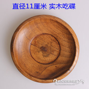 Special tableware for mongolian meals, solid wood eating plates, dinner plates, mongolian style dining utensils, diameter 11 cm, wholesale