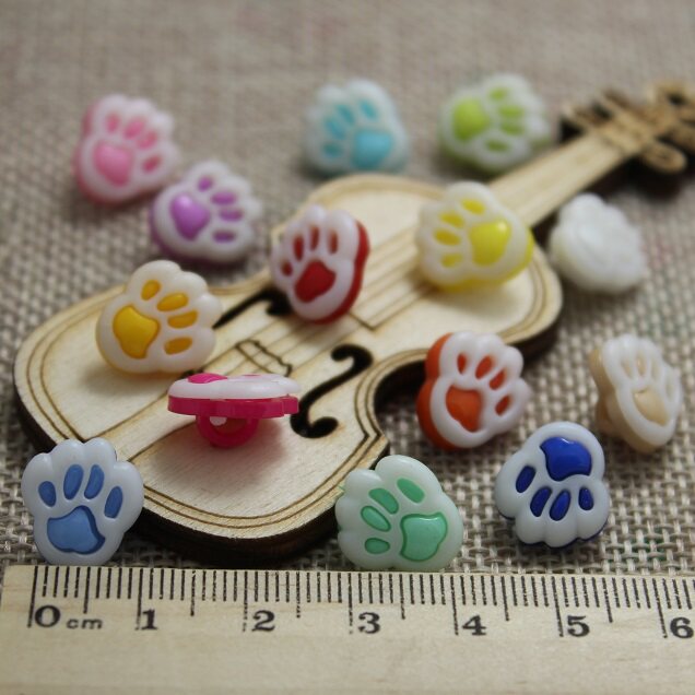Full of 13 yuan Baby and Child cute animal panda puppy feet foot printing button button 12 * 13mm