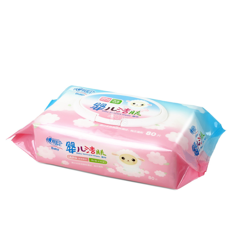 心心相印 婴儿洁肤系列湿巾 80片 清洁保湿，豆蔻香型 一号店