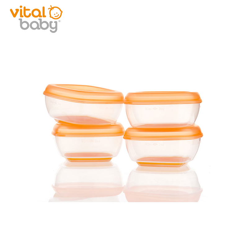 乐友孕婴童英国韦特儿vital baby辅食储存盒软底冷冻存储4x90ml