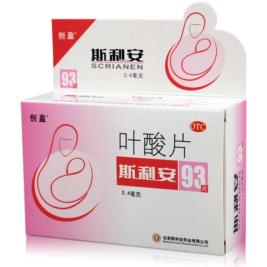 创盈 斯利安 叶酸片 0.4mg*93片/盒