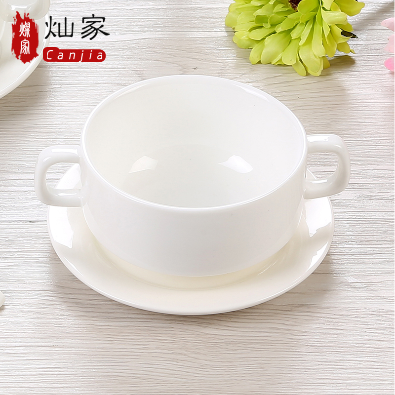 Soup bowl ceramic ear Soup bowl stew Soup cup baking bowl of Soup bowl dessert Soup steamed egg cup creative western food bowl of salad bowl