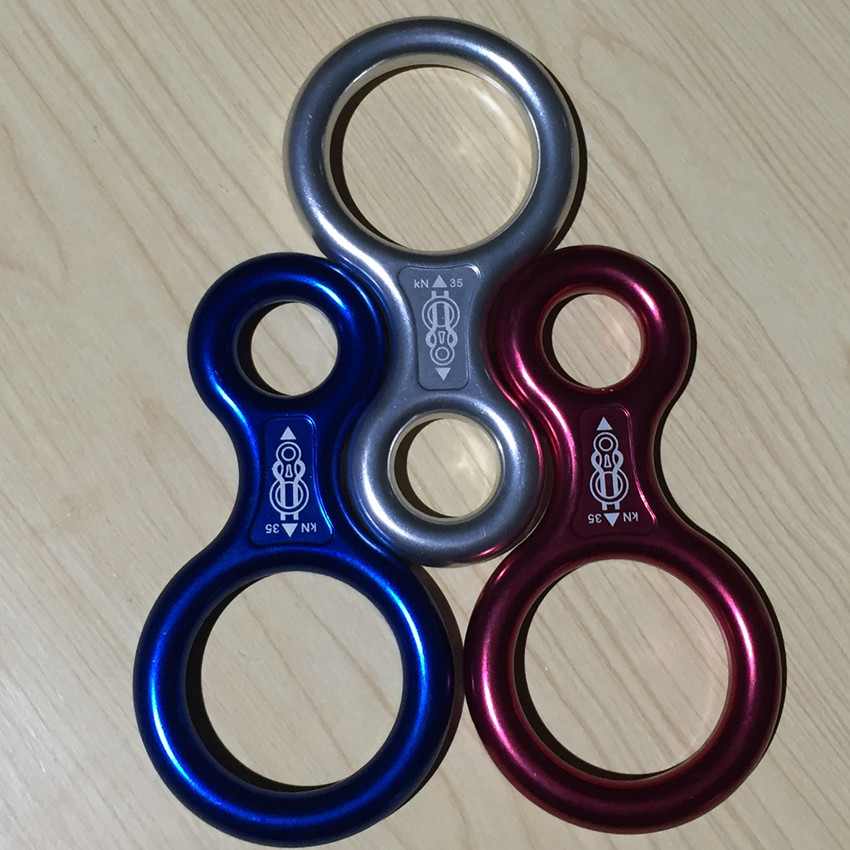 Cable descending outdoor rock climbing high-rise building 8-character ring descending device descending device