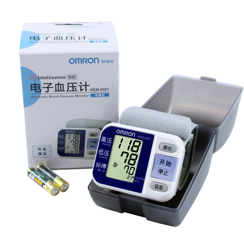 欧姆龙电子血压计 HEM-6021 家用手腕式血压仪 可配体温计 包邮ja