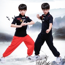 Childrens martial arts clothes Mens and womens martial arts hall practice childrens short sleeves Childrens childrens kung fu performance clothing Adults