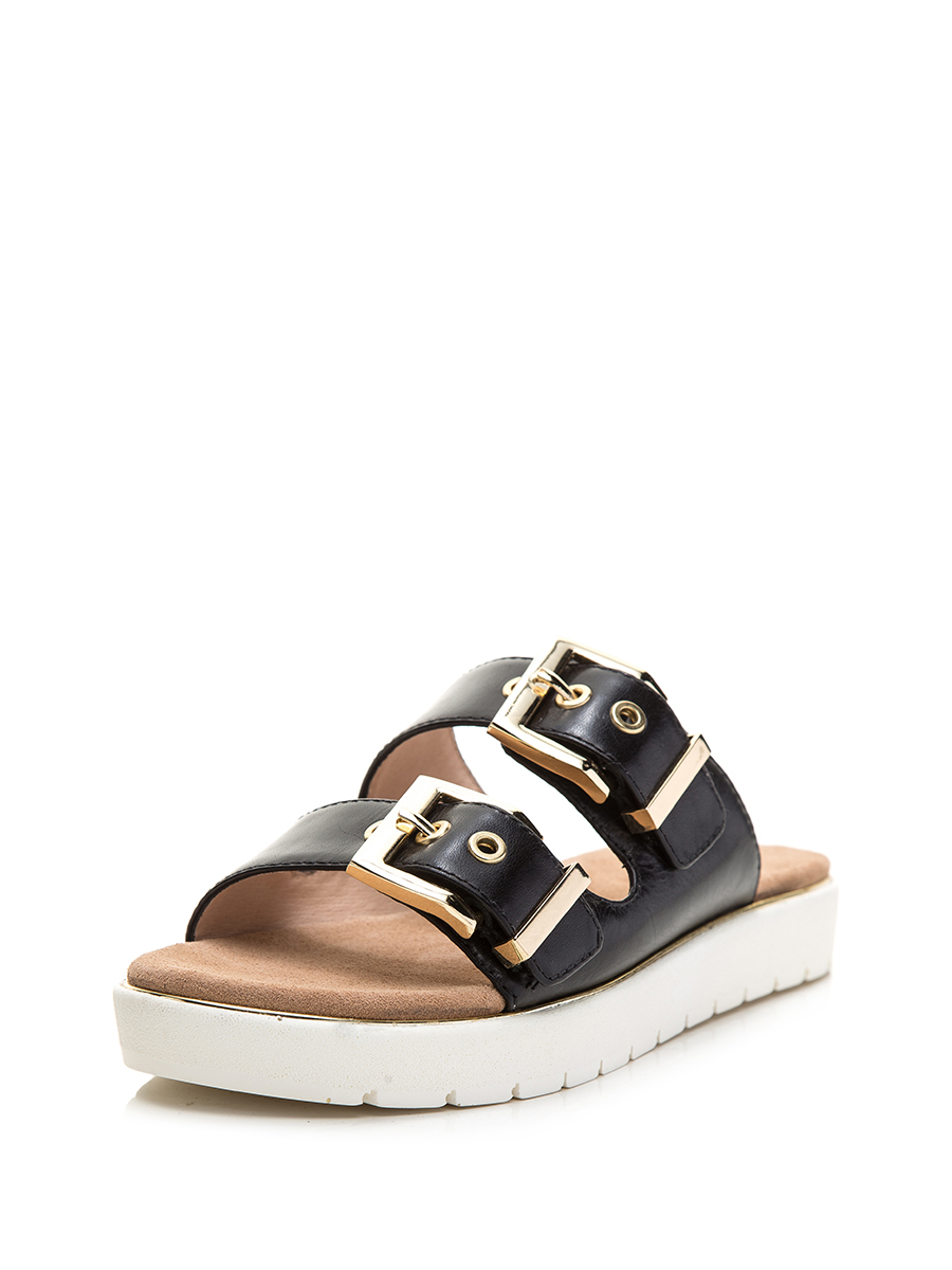 VINCE CAMUTO 黑色针扣搭带厚底凉拖
