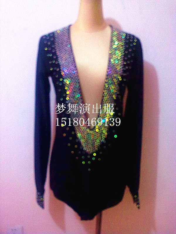 Latin performance clothes men's Latin competition children pull performance training clothes top new A0043