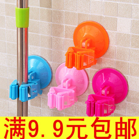 Multifunction door rear mop hanger sweep holder suction cup mop hook powerful no-mark vacuum suction cup mop rack