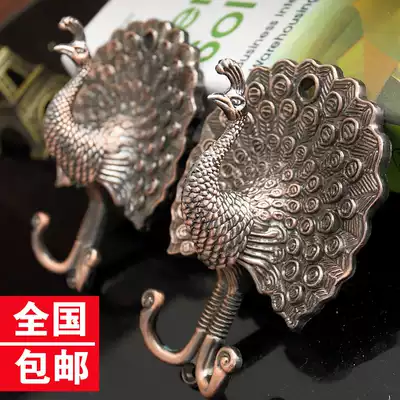 High-grade European peacock curtain adhesive hook wall hook wall hook Decorative strap hook tie hook tie ball hook hook Hook ball hook hook