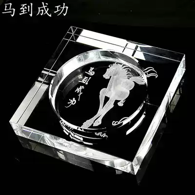 Crystal ashtray fashion creative gift large boutique European style ashtray deep carving