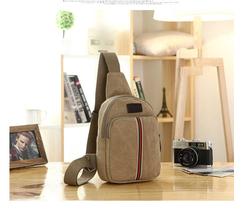 New men's chest bag slanted satchel Han version casual canvas small satchel with single shoulder sports bag Outdoor casual pouch