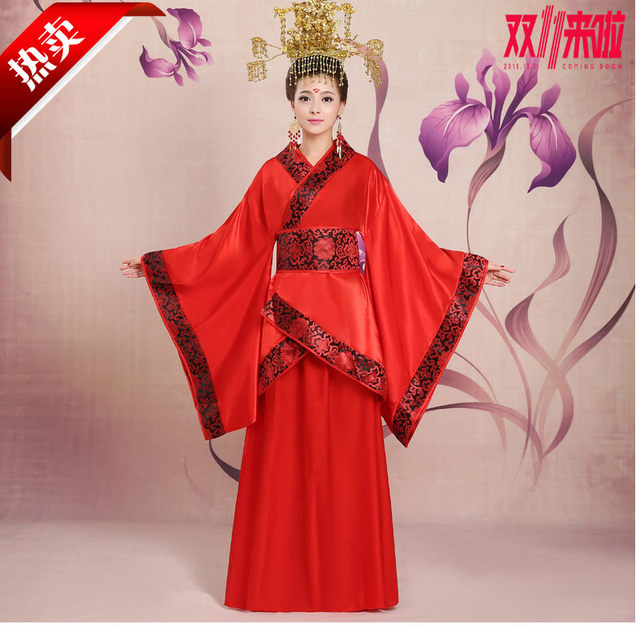 Red bride Chinese wedding dress performance ancient costume Hanfu