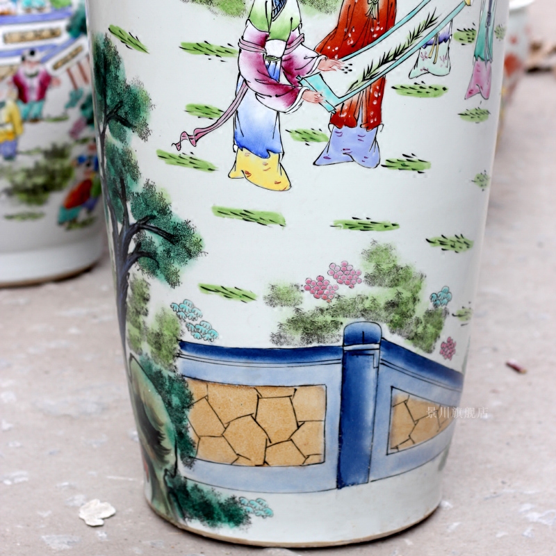 Jingdezhen household living room hand - made famille rose had large vases, beauty character ceramics furnishing articles