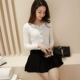 Mùa xuân và mùa thu ngắn áo len mỏng của phụ nữ áo len cổ tròn áo điều hòa không khí bên ngoài áo khoác mở áo choàng áo len đẹp Cardigan