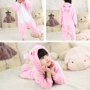 Heo con một bộ đồ ngủ mùa thu và mùa đông Chàng trai và cô gái hoạt hình dịch vụ nhà động vật flannel trong phiên bản nhà vệ sinh trẻ em lớn thoi trang be yeu