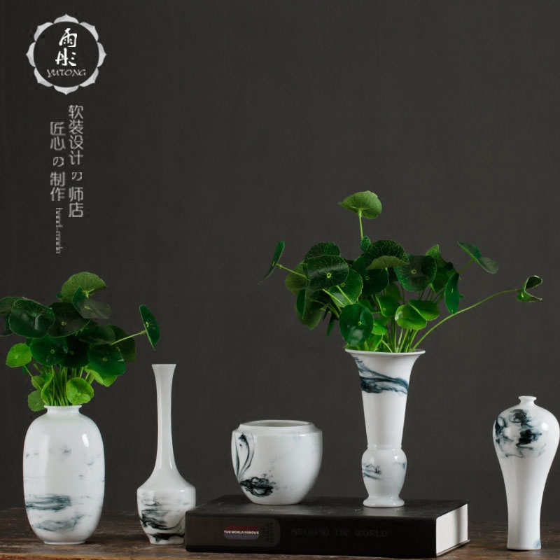 Home sitting room ceramics mesa small pure and fresh flower arranging flower receptacle furnishing articles table creative contracted decorate floret