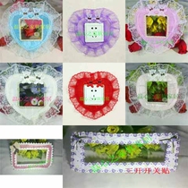 Full of 7 fabric lace switch stickers switch cover double open three open socket sticker switch cover