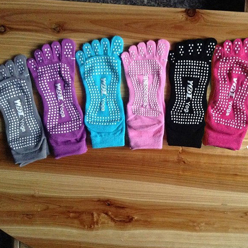Liform Sunshine Cotton Yoga Socks Five Finger Socks Women Sports Socks Point Plastic Non-slip Professional Socks