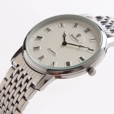 Наручные часы 佰镀时时尚男表静音手表 罗马刻度女表 男士休闲不锈钢带腕表 Badus
