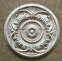 Dongyang wood carving European style round flower patch applique solid wood wood carved door wall furniture applique with fancy engraving applique