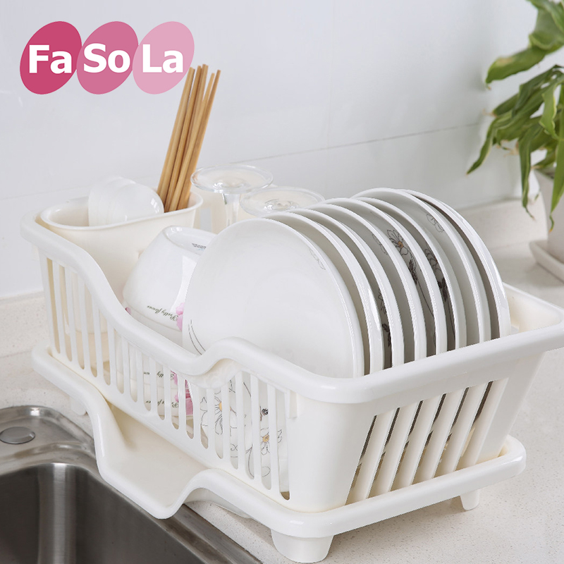 Fasola沥水碗碟架放碗盒碗柜架塑料餐具盒滴水碗筷收纳沥碗晾碗架