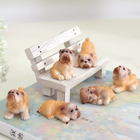 Sáng tạo dễ thương bulinois nhỏ đồ trang trí máy tính để bàn hoạt hình trang trí nhà sinh nhật món quà chó sói chó con chó nội thất cây trang trí trong nhà