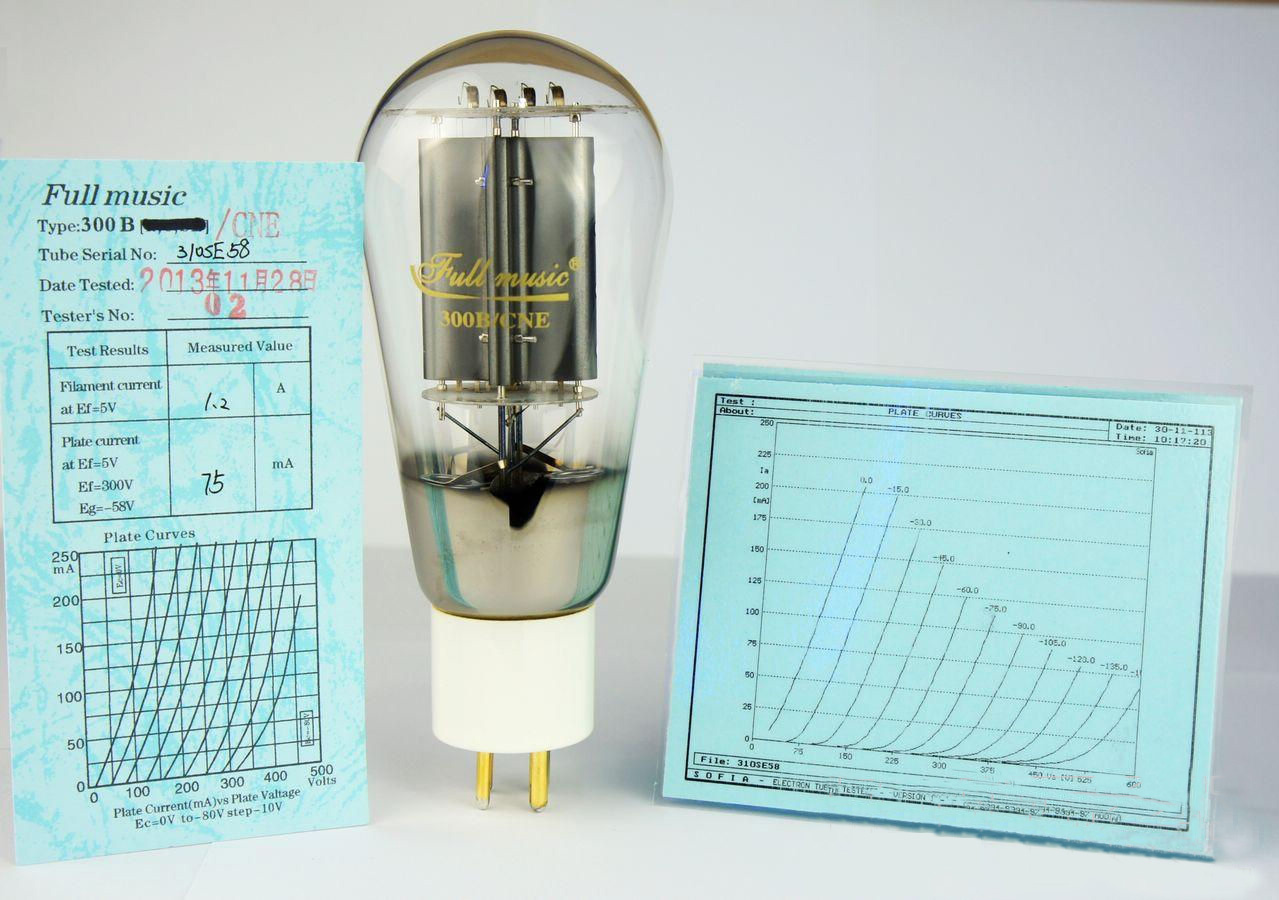 Tianjin QuanTrue TJ Fullmusic 300B CNE Innovative version of gold-footed vacuum tube precision pairing