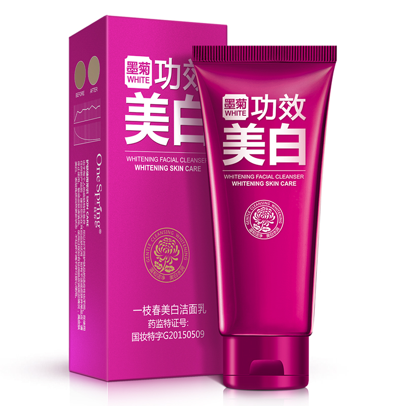 一枝春墨菊美白洁面乳100g 春夏保湿滋润控油深层清洁毛孔护肤品
