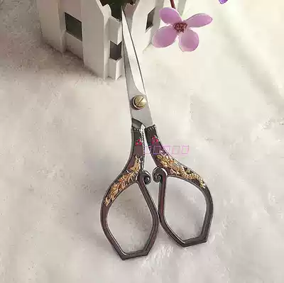 Geno gem household scissors export European-style long head to make sharpened thin paper-cut clay special dough plastic