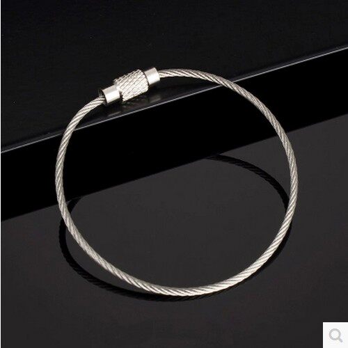 Stainless steel key buckle steel wire rope wire rope key ring steel wire ring key ring three sizes optional
