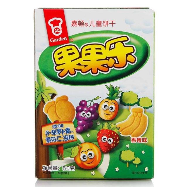 【苏宁易购】嘉顿儿童饼干果果乐（香橙味）50g/盒