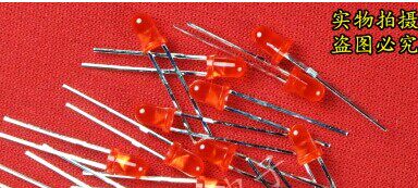 3mm LED red indicator red red short foot F3 red LED light 1000 pcs