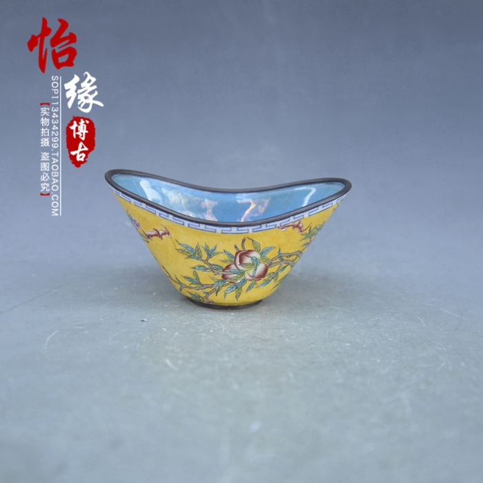 Ancient Play New Miscellaneous Antique Bronze Ware Folk Old Crafts Old Goods Collection Dry Long Copper baton Peach Grain Cup-Taobao