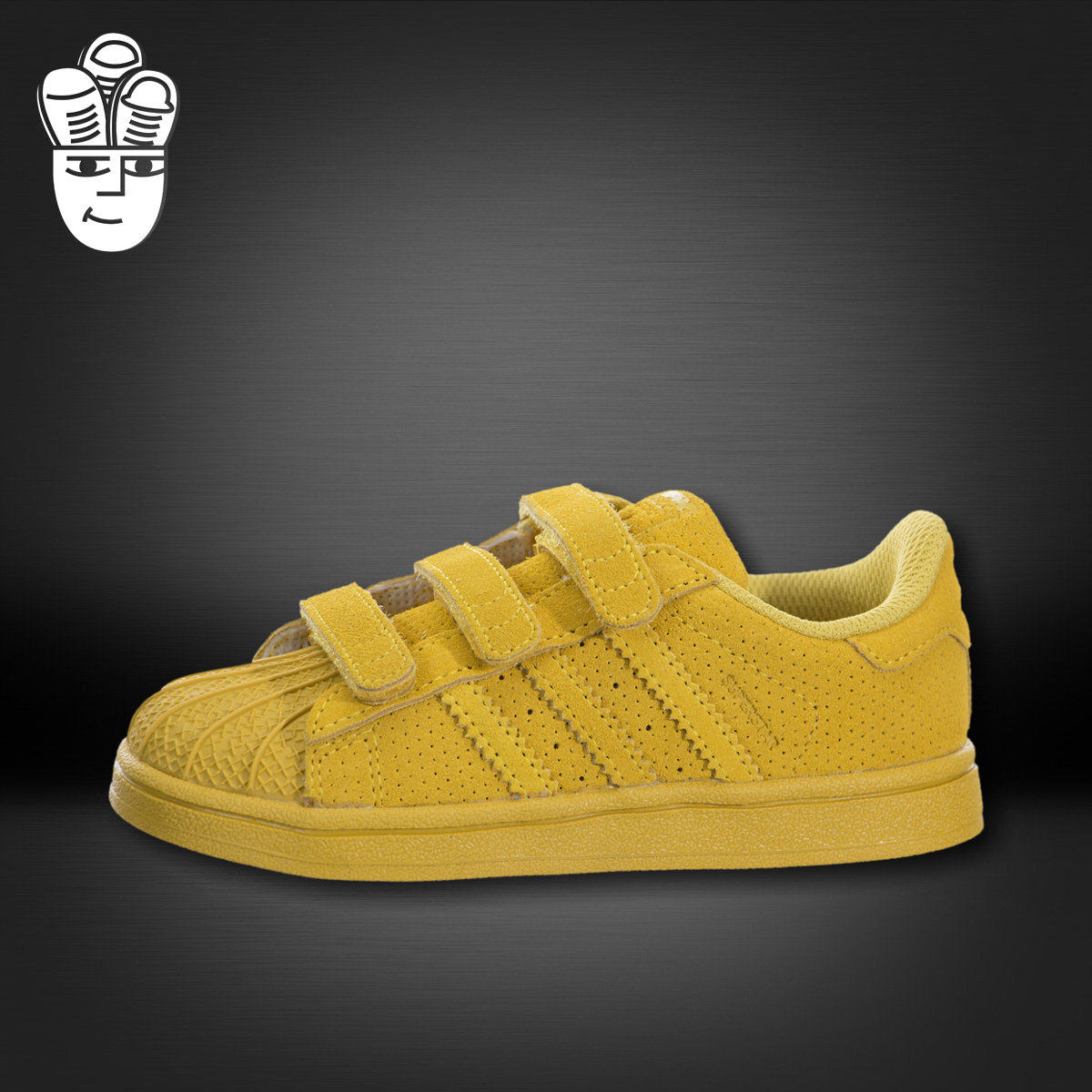 Adidas Superstar CF 三叶草儿童鞋 贝壳头板鞋 翻毛麂皮魔术贴