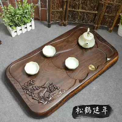Ebony tea tray Whole solid wood tea set Tea sea tray Special Kung Fu tea set Mahogany chicken wing wood Green sandalwood