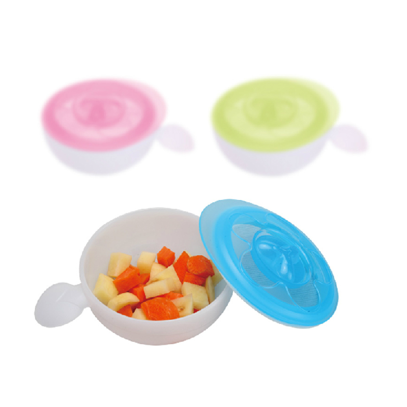小白熊 辅食保鲜碗 宝宝外出便携餐具 带可开关微波气孔 09065