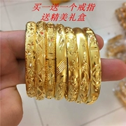 Phiên bản Hàn Quốc của trang sức euro coin vàng khóa vòng đeo tay nữ thời trang vòng đeo tay mờ sao cát vàng vòng đeo tay rộng